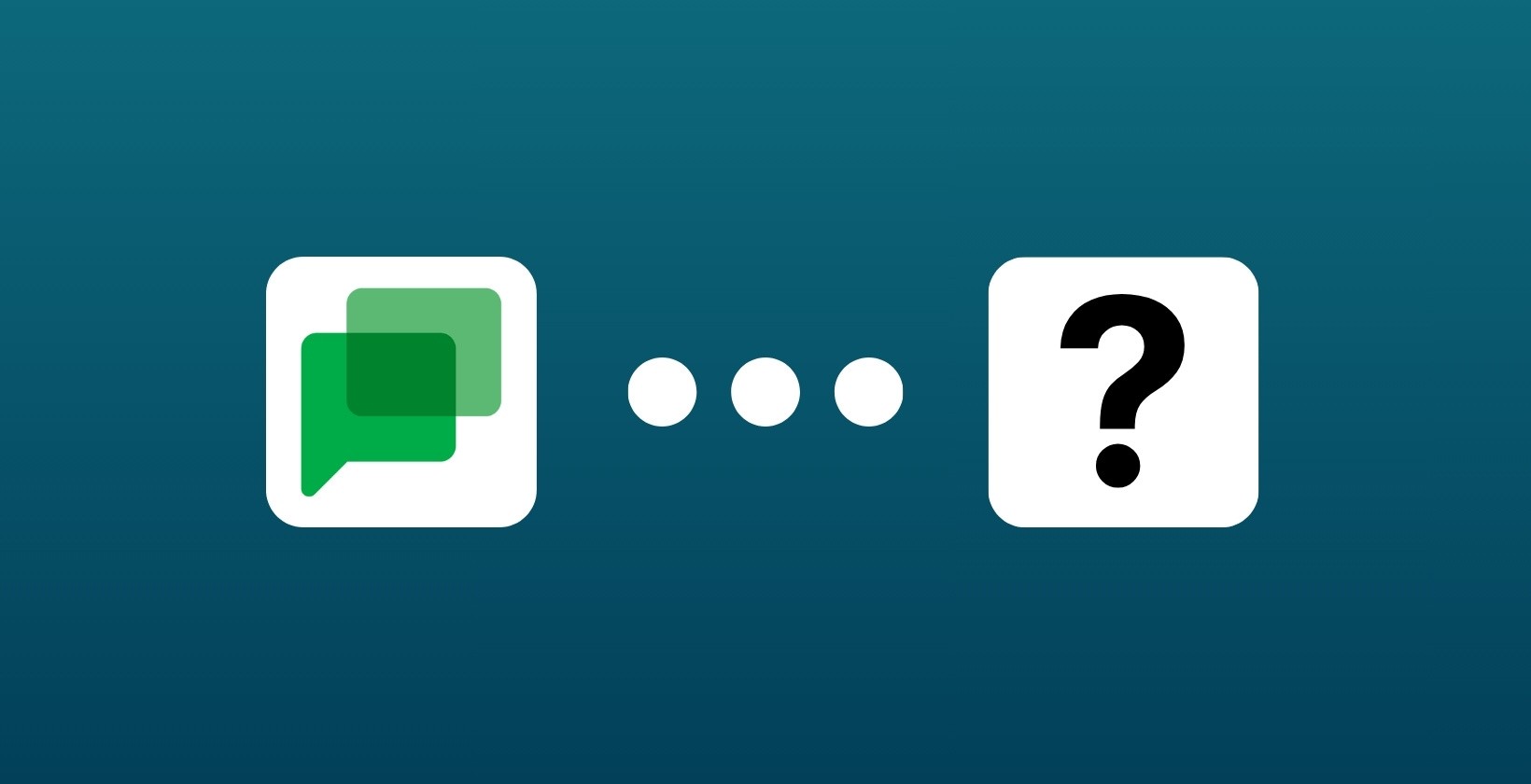 Google chat logo and question mark