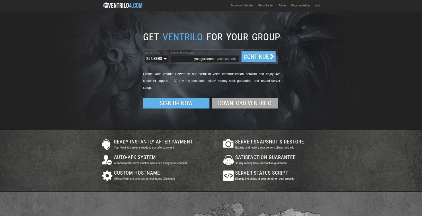 ventrilo interface 