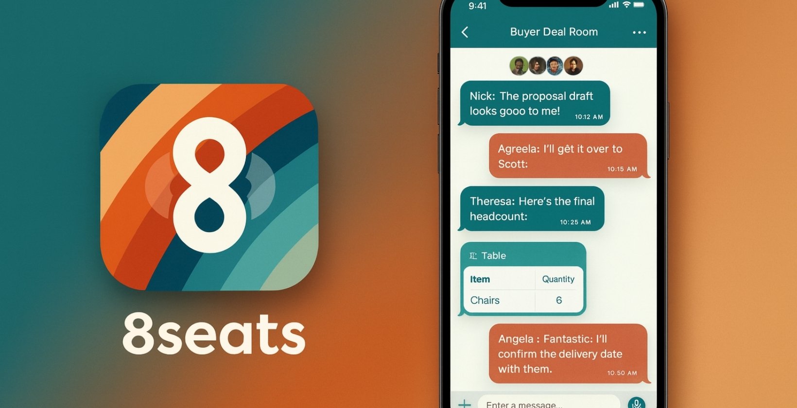 8seats mobile chat interface