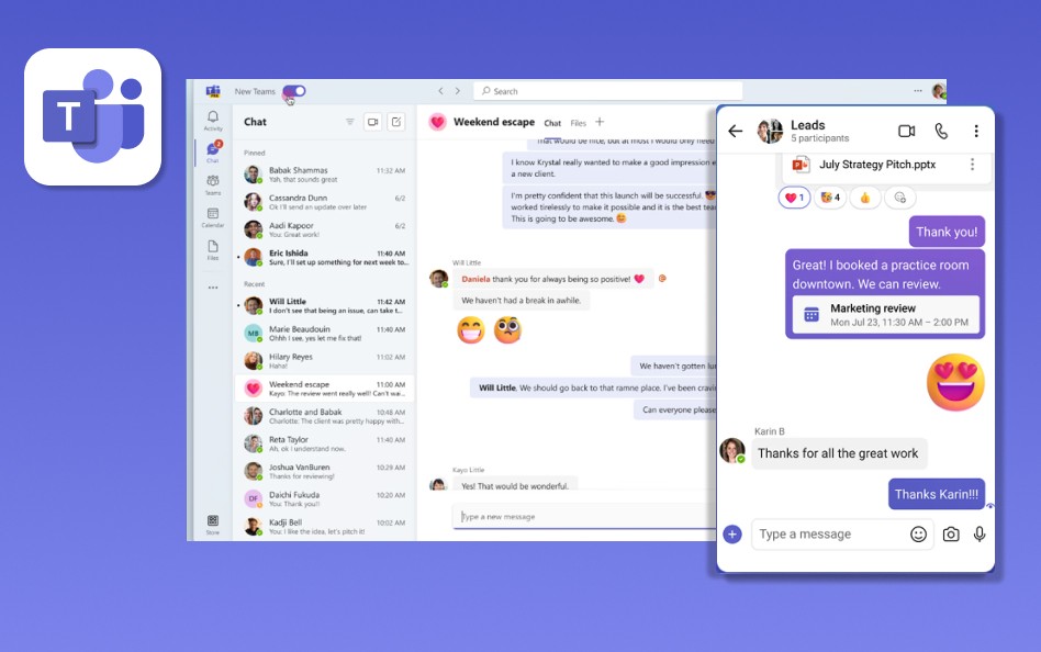 Microsoft Teams user interface