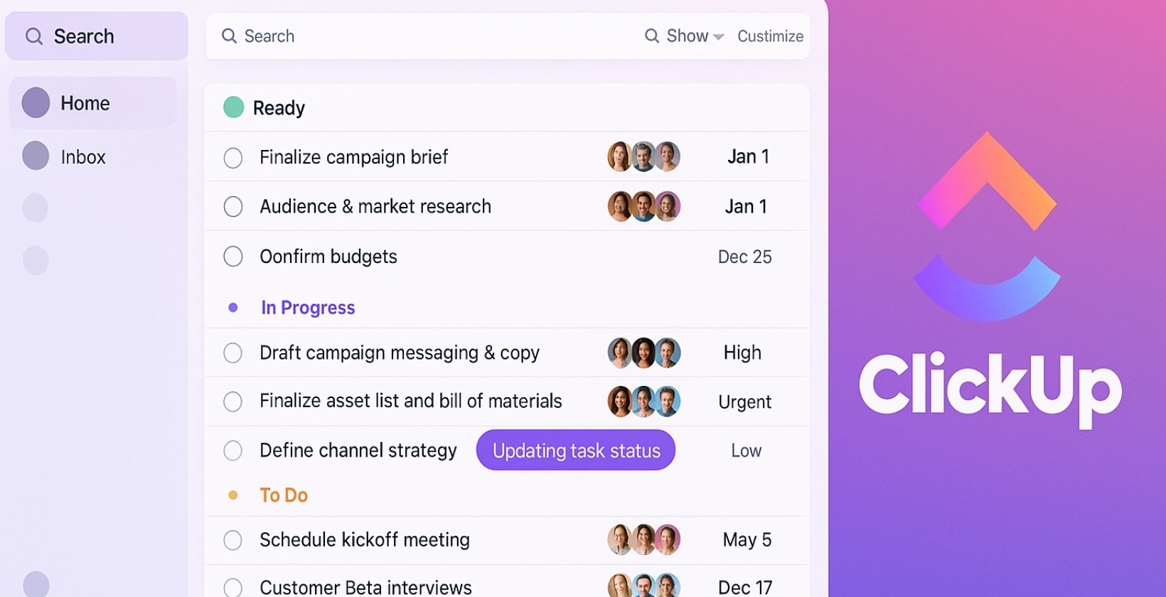 clickup chat interface