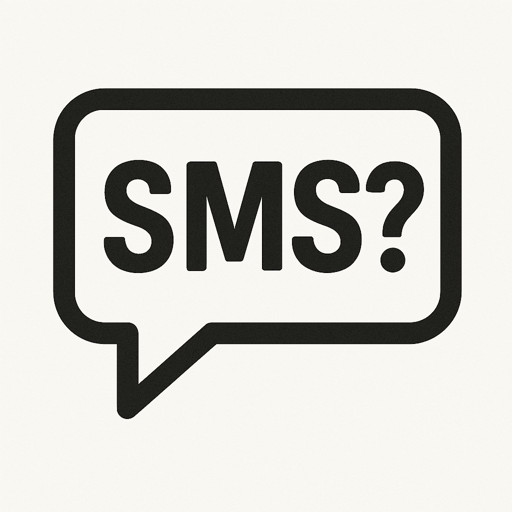 SMS in a speech bubble