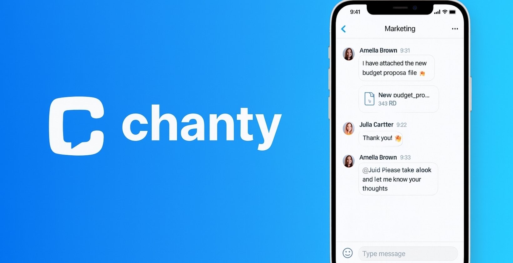 chanty mobile chat interface