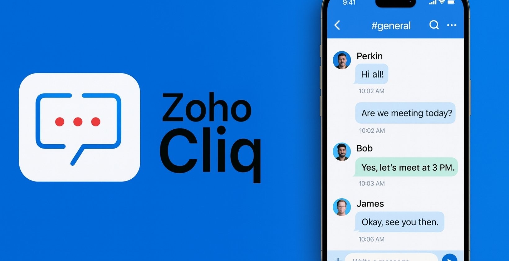 zoho cliq mobile chat interface
