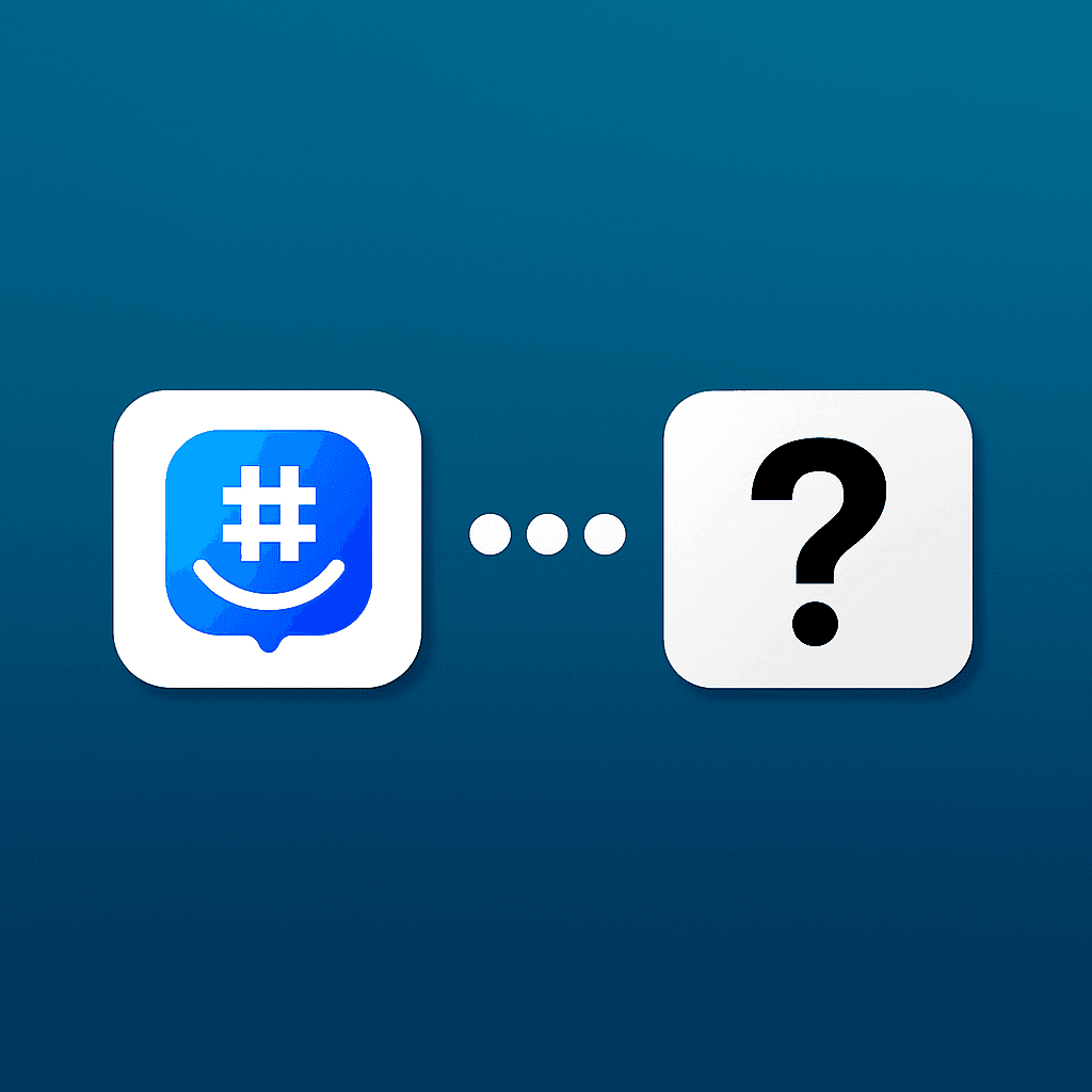 GroupMe logo and question mark